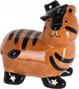 SKARBONKA ceramiczna zwierzęta zebra tygrys panda koala krokodyl małpka