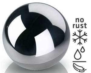 KULA STALOWA lustrzana 10 cm stal nierdzewna do ogrodu, domu, oczka wodnego