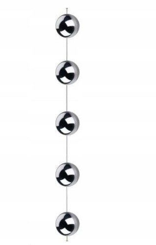 Girlanda srebrne kule Ø 10 cm ze stali nierdzewnej 120 cm do okna witryny