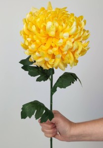 CHRYZANTEMA żółta sztuczna gałązka 70 cm seria PRFEMIUM