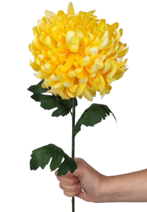 CHRYZANTEMA żółta sztuczna gałązka 70 cm seria PRFEMIUM
