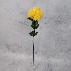CHRYZANTEMA żółta sztuczna gałązka 70 cm pełny kwiat
