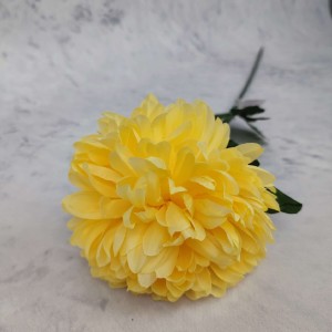 CHRYZANTEMA żółta sztuczna gałązka 70 cm pełny kwiat