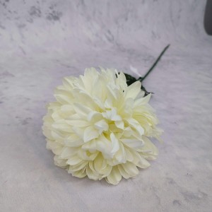 CHRYZANTEMA kremowa sztuczna gałązka 70 cm pełny kwiat