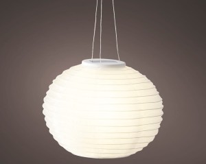 LAMPION solarny wiszący KULA solarna biała Ø 28 cm