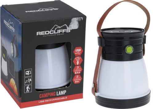 Lampa kempingowa latarka LED 5 funkcji świecenia, uchwyt, powerbank