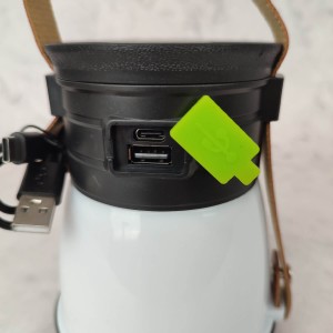 Lampa kempingowa latarka LED 5 funkcji świecenia, uchwyt, powerbank