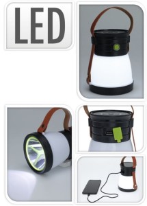 Lampa kempingowa latarka LED 5 funkcji świecenia, uchwyt, powerbank