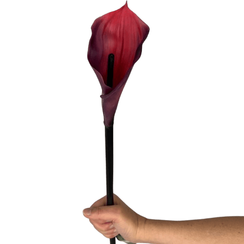KALIA fioletowa gumowa silikon kalla sztuczna gałązka 70 cm NIE BARWI 