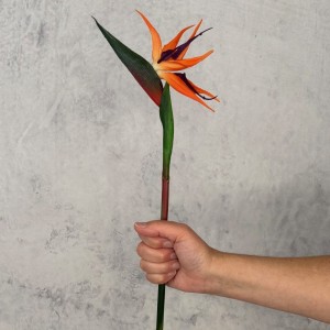 STRELICJA królewska RAJSKI PTAK sztuczny pomarańczowy gumowy 62cm PREMIUM jak żywy 