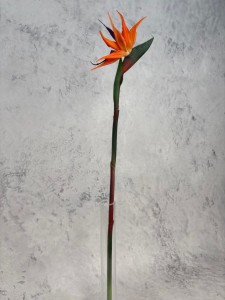 STRELICJA królewska RAJSKI PTAK sztuczny pomarańczowy gumowy 62cm PREMIUM jak żywy 