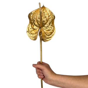 ANTURIUM złote tworzywo anturium sztuczne gałązka 70 cm NIE BARWI