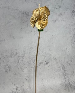 ANTURIUM złote tworzywo anturium sztuczne gałązka 70 cm NIE BARWI