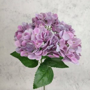 BUKIET 42 cm HORTENSJA fioletowa silikonowa jak żywe 5 kwiatów hortensje