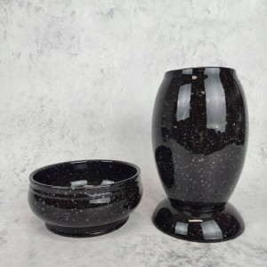 WAZON i MISA na cmentarz doniczka mrozoodporna czarna Ø 17 cm wazon h 22 cm