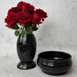 WAZON i MISA na cmentarz doniczka mrozoodporna czarna Ø 22 cm wazon h 22 cm