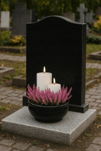 MISA ceramiczna czarna na grób na cmentarz doniczka mrozoodporna Ø 22 cm