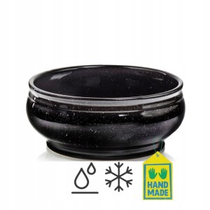 MISA ceramiczna czarna na grób na cmentarz doniczka mrozoodporna Ø 22 cm