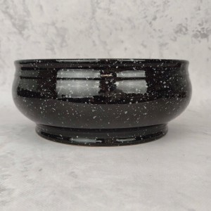 MISA ceramiczna czarna na grób na cmentarz doniczka mrozoodporna Ø 22 cm