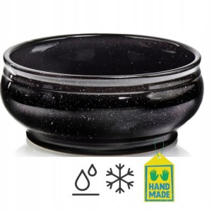 MISA NAGROBNA Ceramiczna doniczka mrozoodporna czarna Ø 28 cm