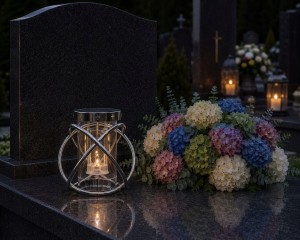 ZNICZ solarny kula metalowy SREBRNY h 23 cm lampion solarny fotowoltaiczny