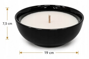 ZNICZ ceramiczny otwarty parafinowy zalewany śr. 19 cm wysoki 7,5 cm