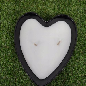 ZNICZ SERCE otwarty ceramiczny parafinowy zalewany 27x 22 cm wysoki 7,5 cm