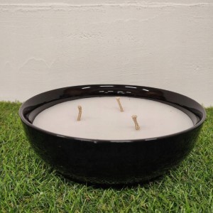 Znicz otwarty ceramiczny parafinowy zalewany średnica 25 cm wysoki 7,5 cm