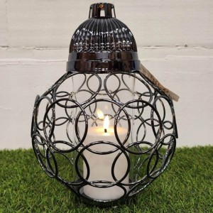 ZNICZ GRAFIT metalowe koła h 32 cm lampion na cmentarz