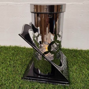 ZNICZ solarny metalowy SREBRNY h 25 cm lampion solarny fotowoltaiczny