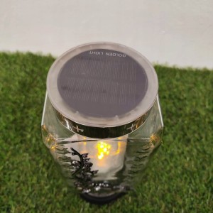 ZNICZ solarny RÓŻA h 25 cm lampion solarny fotowoltaiczny srebrny