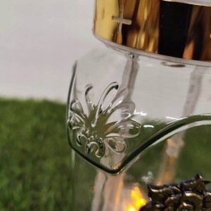 ZNICZ solarny RÓŻA ZŁOTY h 23 cm lampion solarny fotowoltaiczny