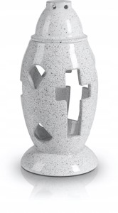 Znicz Ceramiczny Nagrobkowy Cmentarny Biały 28 cm