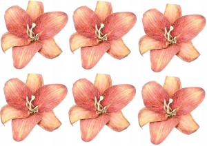 LILIA wyrobowa 25 cm pomarańczowa główka lilii duża x 6 szt.