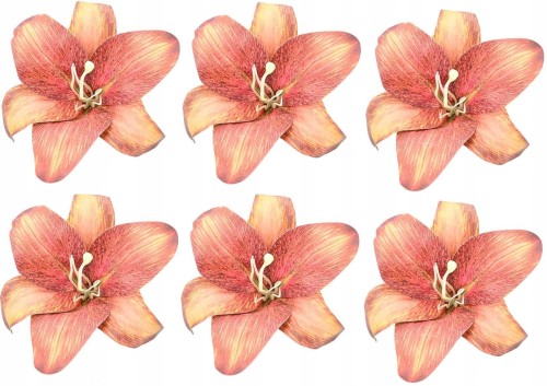 LILIA wyrobowa 25 cm pomarańczowa główka lilii duża x 6 szt.