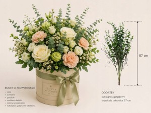 EUKALIPTUS bukiet 7 gałązek sztuczny eukaliptus 57 cm flowerbox