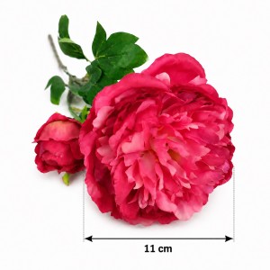 PIWONIA PEONIA róż ciemny amarant 60 cm gałązka z liśćmi