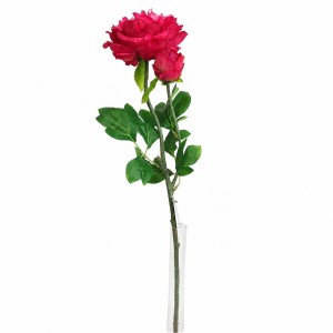 PIWONIA PEONIA róż ciemny amarant 60 cm gałązka z liśćmi
