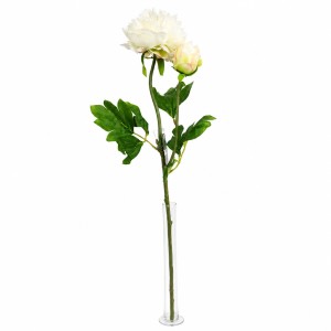 PIWONIA PEONIA biała 60 cm gałązka z liśćmi