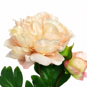PIWONIA PEONIA biała 60 cm gałązka z liśćmi (1)