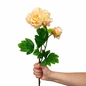 PIWONIA PEONIA biała 60 cm gałązka z liśćmi (1)