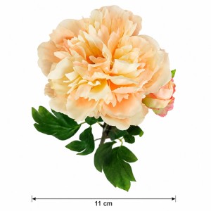 PIWONIA PEONIA biała 60 cm gałązka z liśćmi (1)