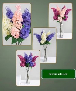 BEZ NIEBIESKI KRÓLEWSKI sztuczny LILAK 70 cm
