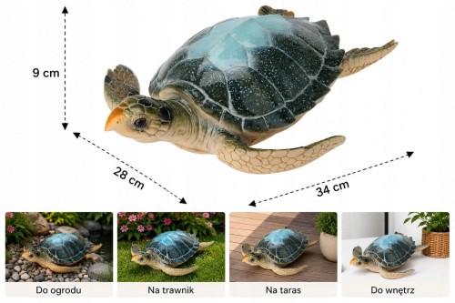 ŻÓŁW figurka dekoracja do ogrodu na taras balkon do kompozycji 34 cm
