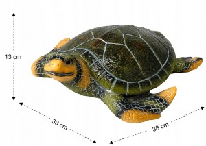 ŻÓŁW figurka dekoracja ogrodu na taras przy oczku wodnym 38 cm duży