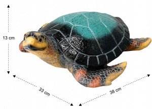 ŻÓŁW figurka dekoracja ogrodu na taras przy oczku wodnym 38 cm duży