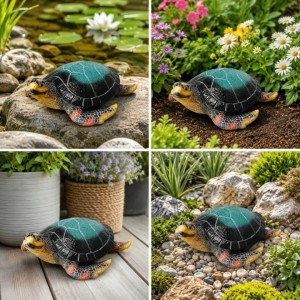ŻÓŁW figurka dekoracja ogrodu na taras przy oczku wodnym 38 cm duży