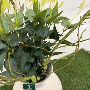 Gałąź sztuczna giętka gałązka pianka korzeń sztuczny 80 cm zielona