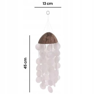DZWONEK WIETRZNY z muszelkami kokos płatki masy perłowej h 45-55 cm
