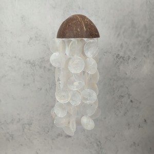 DZWONEK WIETRZNY z muszelkami kokos płatki masy perłowej h 45-55 cm